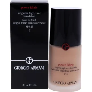 Giorgio Armani Power Fabric Longwear High Cover Foundation SPF 25 - 5 by Giorgio Armani for Women - 1 oz Foundation - Fresh Bloom Skin - Premium Skincare Solutions for Nourished, Hydrated, and Radiant Skin Every Day