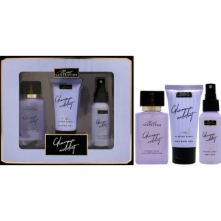Glamour Addict by NG Perfume for Women - 3 Pc Gift Set 1.7oz EDP Spray, 1.7oz Body Mist, 1.7oz Shower Gel - Fresh Bloom Skin - Premium Skincare Solutions for Nourished, Hydrated, and Radiant Skin Every Day