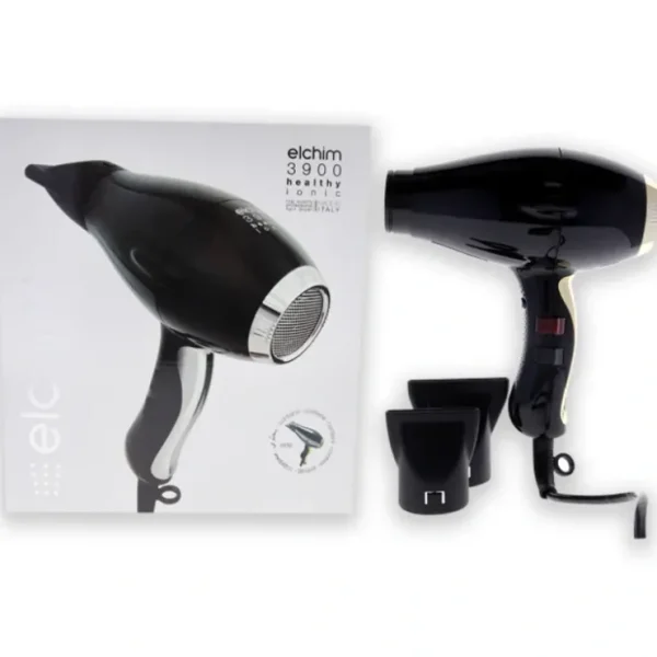3900 Healthy Ionic Hair Dryer - Black-Gold by Elchim for Unisex - 1 Pc Hair Dryer - Fresh Bloom Skin - Premium Skincare Solutions for Nourished, Hydrated, and Radiant Skin Every Day