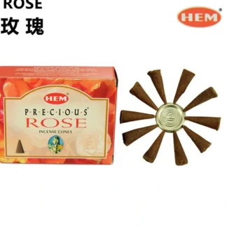 HEM Handmade India Incense Cone - PRECIOUS ROSE ? 10 pieces Fixed Size - Fresh Bloom Skin - Premium Skincare Solutions for Nourished, Hydrated, and Radiant Skin Every Day