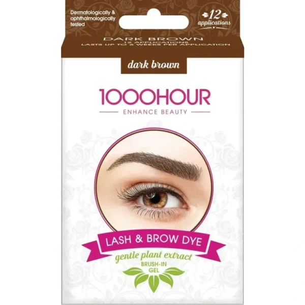 1000HOUR Plant Based Lash & Brow Dye Kit - Dark Brown - Fresh Bloom Skin - Premium Skincare Solutions for Nourished, Hydrated, and Radiant Skin Every Day