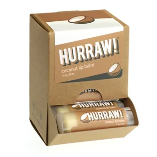 Hurraw! Lip Balm Coconut 4.3g x 24 Display - Fresh Bloom Skin - Premium Skincare Solutions for Nourished, Hydrated, and Radiant Skin Every Day