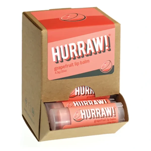 Hurraw! Lip Balm Grapefruit 4.3g x 24 Display - Fresh Bloom Skin - Premium Skincare Solutions for Nourished, Hydrated, and Radiant Skin Every Day