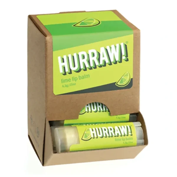 Hurraw! Lip Balm Lime 4.3g x 24 Display - Fresh Bloom Skin - Premium Skincare Solutions for Nourished, Hydrated, and Radiant Skin Every Day