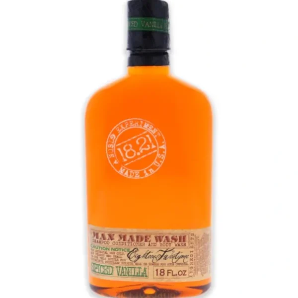 3-In-1 Shampoo Man Made Wash - Spiced Vanilla by 18.21 Man Made for Men - 18 oz Conditioner and Body Wash - Fresh Bloom Skin - Premium Skincare Solutions for Nourished, Hydrated, and Radiant Skin Every Day