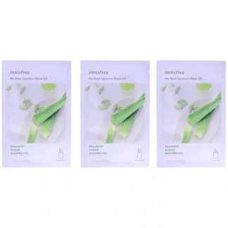 Innisfree My Real Squeeze Mask - Aloe by Innisfree for Unisex - 0.67 oz Mask - Pack of 3 - Fresh Bloom Skin - Premium Skincare Solutions for Nourished, Hydrated, and Radiant Skin Every Day