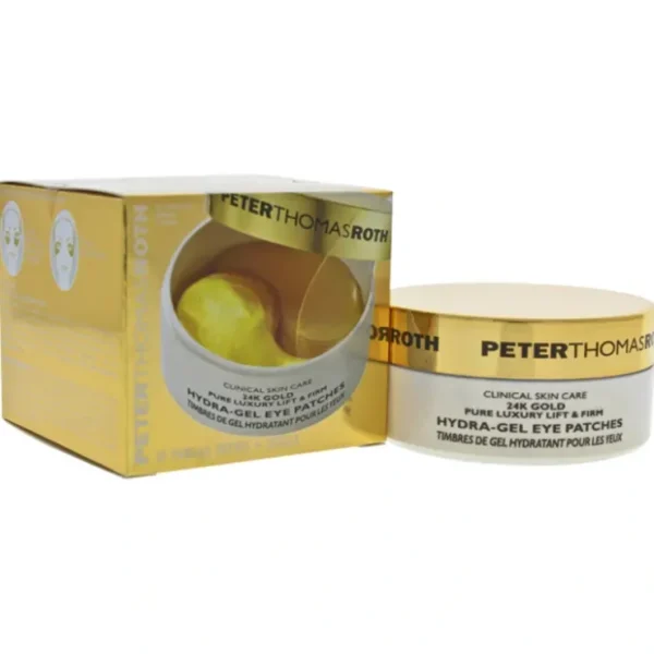 24K Gold Pure Luxury Lift and Firm Hydra-Gel Eye Patches by Peter Thomas Roth for Women - 60 Pc Patches - Fresh Bloom Skin - Premium Skincare Solutions for Nourished, Hydrated, and Radiant Skin Every Day