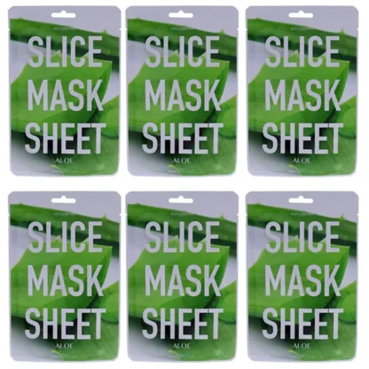 Kocostar Slice Sheet Mask - Aloe by Kocostar for Unisex - 1 Pc Mask - Pack of 6 - Fresh Bloom Skin - Premium Skincare Solutions for Nourished, Hydrated, and Radiant Skin Every Day
