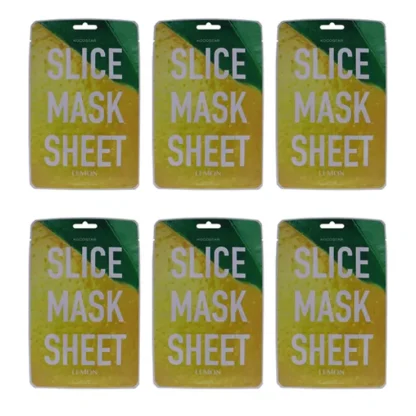 Kocostar Slice Sheet Mask - Lemon by Kocostar for Unisex - 1 Pc Mask - Pack of 6 - Fresh Bloom Skin - Premium Skincare Solutions for Nourished, Hydrated, and Radiant Skin Every Day