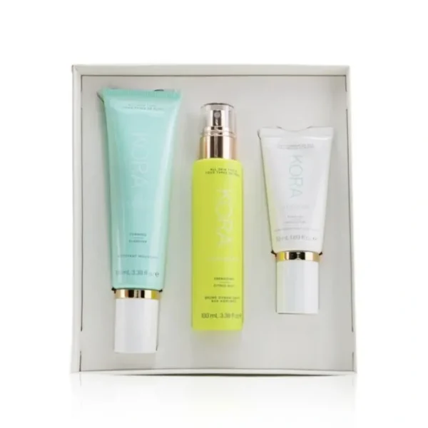 Kora Organics 3 Step System - Oily/Combination Skin: Foaming Cleanser + Energizing Citrus Mist + Purifying Moisturizer 50ml 3pcs 100ml - Fresh Bloom Skin - Premium Skincare Solutions for Nourished, Hydrated, and Radiant Skin Every Day