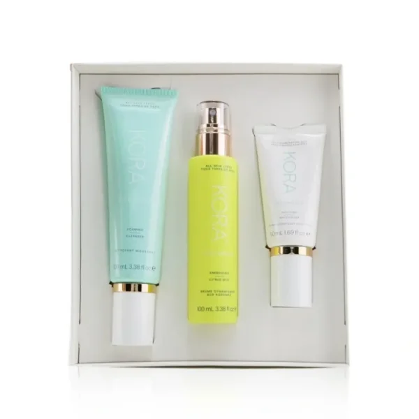 Kora Organics 3 Step System - Oily/Combination Skin: Foaming Cleanser 100ml+ Energizing Citrus Mist 100ml+ Purifying Moisturizer 50ml (Exp. Date: 02/2023) 3pcs - Fresh Bloom Skin - Premium Skincare Solutions for Nourished, Hydrated, and Radiant Skin Every Day