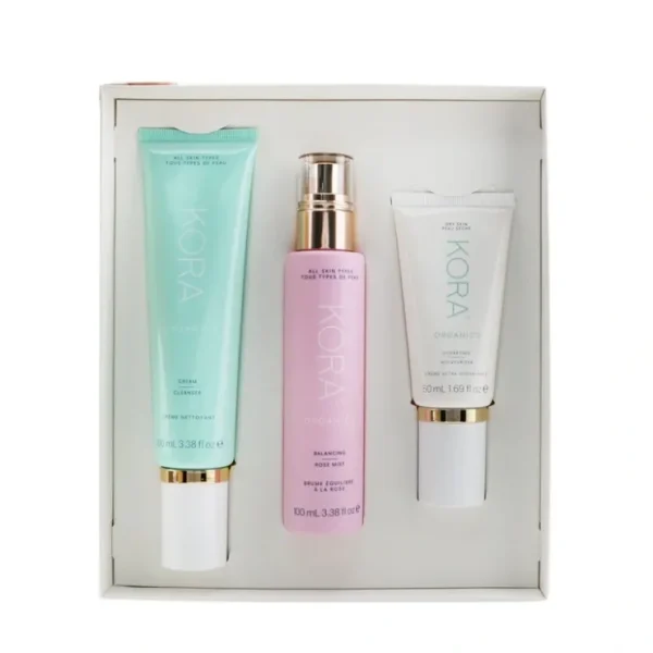 Kora Organics 3 Step System - Dry Skin: Cream Cleanser 100ml + Balancing Rose Mist 100ml + Hydrating Moisturizer 50ml (Exp. Date 06/2023) 3pcs - Fresh Bloom Skin - Premium Skincare Solutions for Nourished, Hydrated, and Radiant Skin Every Day