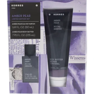 Korres Amber Pear by Korres for Women - 2 Pc Gift Set 1.7oz EDP Spray, 8oz Body Butter - Fresh Bloom Skin - Premium Skincare Solutions for Nourished, Hydrated, and Radiant Skin Every Day