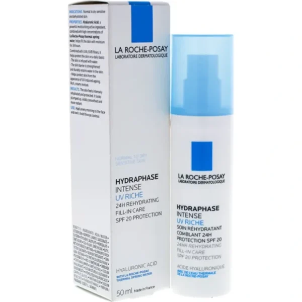 La Roche-Posay Hydraphase UV Intense Riche SPF 20 by La Roche-Posay for Unisex - 1.7 oz Sunscreen - Fresh Bloom Skin - Premium Skincare Solutions for Nourished, Hydrated, and Radiant Skin Every Day