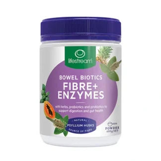 LifeStream Bowel Biotics Fibre + Enzymes with Prebiotics & Probiotics Powder 400g - Fresh Bloom Skin - Premium Skincare Solutions for Nourished, Hydrated, and Radiant Skin Every Day