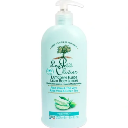 Light body Lotion - Aloe Vera and Green Tea by Le Petit Olivier for Unisex - 8.4 oz Body Lotion - Fresh Bloom Skin - Premium Skincare Solutions for Nourished, Hydrated, and Radiant Skin Every Day