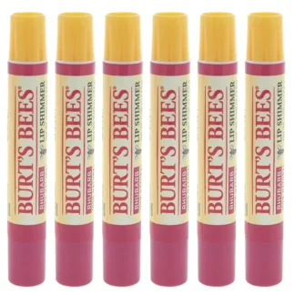 Lip Shimmer - Rhubarb by Burts Bees for Women - 0.09 oz Lip Balm - Pack of 6 - Fresh Bloom Skin - Premium Skincare Solutions for Nourished, Hydrated, and Radiant Skin Every Day