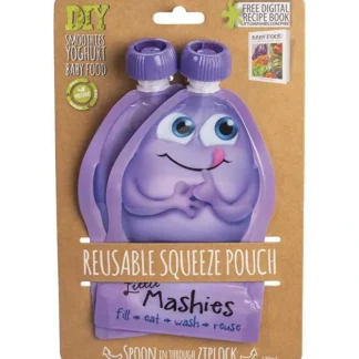 Little Mashies Reusable Squeeze Pouch Purple 2x130ml - Fresh Bloom Skin - Premium Skincare Solutions for Nourished, Hydrated, and Radiant Skin Every Day