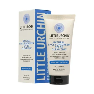 Little Urchin Natural Face Sunscreen Clear Zinc SPF 50 50g - Fresh Bloom Skin - Premium Skincare Solutions for Nourished, Hydrated, and Radiant Skin Every Day