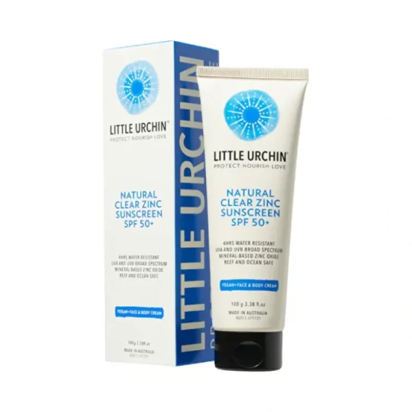 Little Urchin Natural Sunscreen Clear Zinc SPF 50+ 100g - Fresh Bloom Skin - Premium Skincare Solutions for Nourished, Hydrated, and Radiant Skin Every Day