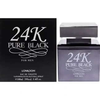 Lonkoom 24K Pure Black by Lonkoom for Men - 3.4 oz EDT Spray - Fresh Bloom Skin - Premium Skincare Solutions for Nourished, Hydrated, and Radiant Skin Every Day