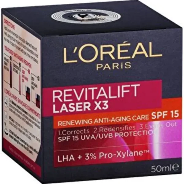 L'Oreal L'Oral Paris Revitalift Laser X3 Anti-Ageing Day Cream 50ml - Fresh Bloom Skin - Premium Skincare Solutions for Nourished, Hydrated, and Radiant Skin Every Day