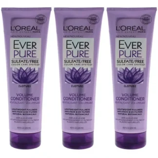 LOreal Paris EverPure Lotus Volume Conditioner by LOreal Paris for Unisex - 8.5 oz Conditioner - Pack of 3 - Fresh Bloom Skin - Premium Skincare Solutions for Nourished, Hydrated, and Radiant Skin Every Day
