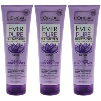 LOreal Paris EverPure Lotus Volume Conditioner by LOreal Paris for Unisex - 8.5 oz Conditioner - Pack of 3 - Fresh Bloom Skin - Premium Skincare Solutions for Nourished, Hydrated, and Radiant Skin Every Day