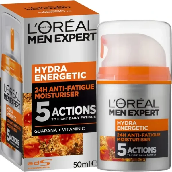 L'Oreal Paris Men Expert Hydra Energetic Moisturiser 50ml - Fresh Bloom Skin - Premium Skincare Solutions for Nourished, Hydrated, and Radiant Skin Every Day