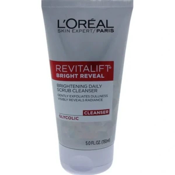 LOreal Professional Revitalift Bright Reveal Brightening Daily Scrub Cleanser by LOreal Professional for Unisex - 5 oz Scrub - Fresh Bloom Skin - Premium Skincare Solutions for Nourished, Hydrated, and Radiant Skin Every Day