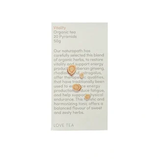 Love Tea Organic Vitality Tea x 20 Pyramids - Fresh Bloom Skin - Premium Skincare Solutions for Nourished, Hydrated, and Radiant Skin Every Day