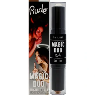 Magic Duo Highlight and Contour - Light by Rude Cosmetics for Women - 2 x 0.15 oz Highlight and Contour - Fresh Bloom Skin - Premium Skincare Solutions for Nourished, Hydrated, and Radiant Skin Every Day