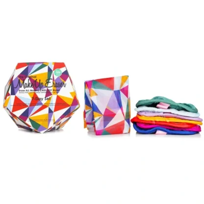MakeUp Eraser Geometric 7 Day Set (7x Mini MakeUp Eraser Cloth + 1x Bag) 7pcs+1bag - Fresh Bloom Skin - Premium Skincare Solutions for Nourished, Hydrated, and Radiant Skin Every Day