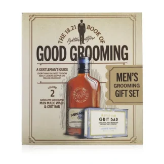 18.21 Man Made Book of Good Grooming Gift Set Volume 2: Absolute Mahogany (Wash 532ml + Grit Bar 198g ) 2pcs - Fresh Bloom Skin - Premium Skincare Solutions for Nourished, Hydrated, and Radiant Skin Every Day