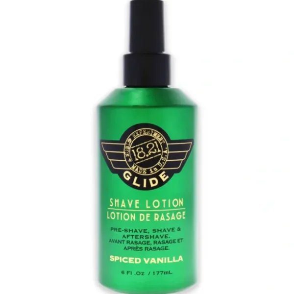 18.21 Man Made Glide Shave Lotion - Spiced Vanilla by 18.21 Man Made for Men - 6 oz Shave Lotion - Fresh Bloom Skin - Premium Skincare Solutions for Nourished, Hydrated, and Radiant Skin Every Day