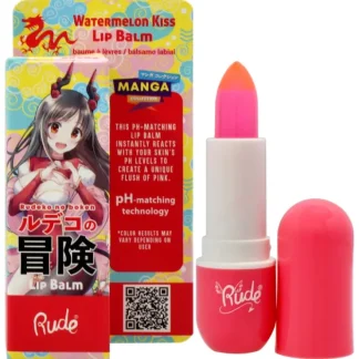 Manga Collection Lip Balm - Watermelon Kiss by Rude Cosmetics for Women - 0.123 oz Lip Balm - Fresh Bloom Skin - Premium Skincare Solutions for Nourished, Hydrated, and Radiant Skin Every Day
