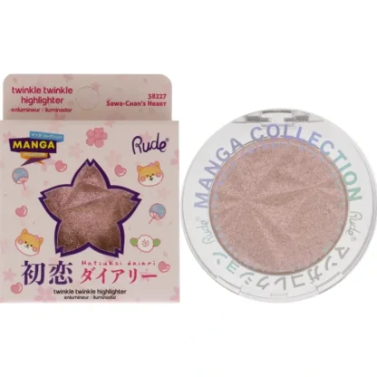 Manga Collection Twinkle Twinkle Highlighter - Sawa-Chans Heart by Rude Cosmetics for Women - 0.14 oz Highlighter - Fresh Bloom Skin - Premium Skincare Solutions for Nourished, Hydrated, and Radiant Skin Every Day