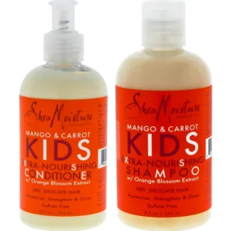 Mango and Carrot Kids Extra Nourishing Duo by Shea Moisture for Kids - 8 oz Shampoo and Conditioner - Fresh Bloom Skin - Premium Skincare Solutions for Nourished, Hydrated, and Radiant Skin Every Day