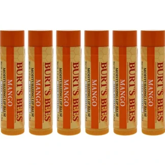 Mango Moisturizing Lip Balm by Burts Bees for Unisex - 0.15 oz Lip Balm - Pack of 6 - Fresh Bloom Skin - Premium Skincare Solutions for Nourished, Hydrated, and Radiant Skin Every Day