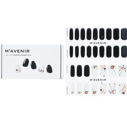 Mavenir Nail Sticker (Black) - # Kandinsky Segment Nail 32pcs - Fresh Bloom Skin - Premium Skincare Solutions for Nourished, Hydrated, and Radiant Skin Every Day