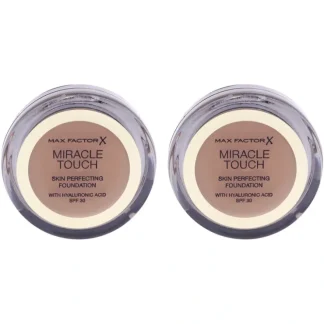 Max Factor Miracle Touch Foundation SPF 30 - 85 Caramel by Max Factor for Women - 0.4 oz Foundation - Pack of 2 - Fresh Bloom Skin - Premium Skincare Solutions for Nourished, Hydrated, and Radiant Skin Every Day