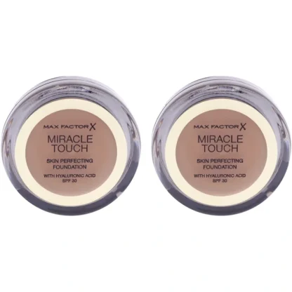 Max Factor Miracle Touch Foundation SPF 30 - 85 Caramel by Max Factor for Women - 0.4 oz Foundation - Pack of 2 - Fresh Bloom Skin - Premium Skincare Solutions for Nourished, Hydrated, and Radiant Skin Every Day