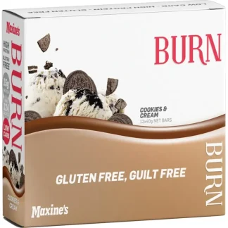 Maxine's Burn Bar Cookies & Cream 40gx12 - Fresh Bloom Skin - Premium Skincare Solutions for Nourished, Hydrated, and Radiant Skin Every Day