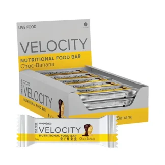 Megaburn Nutritional Live Food Bar Velocity (Choc-Banana) 50g x 10 Display - Fresh Bloom Skin - Premium Skincare Solutions for Nourished, Hydrated, and Radiant Skin Every Day