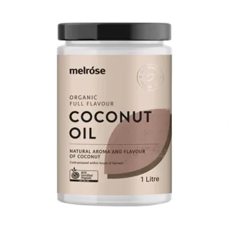 Melrose Organic Coconut Oil Full Flavour 1000ml - Fresh Bloom Skin - Premium Skincare Solutions for Nourished, Hydrated, and Radiant Skin Every Day
