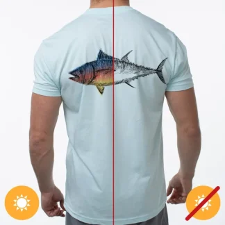 Men Classic Crew Tee - Big Fish-Ice Blue by DelSol for Men - 1 Pc T-Shirt (XL) - Fresh Bloom Skin - Premium Skincare Solutions for Nourished, Hydrated, and Radiant Skin Every Day