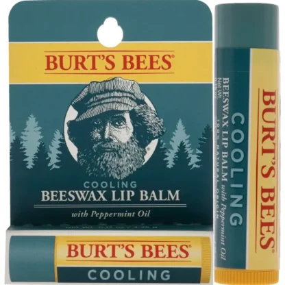 Mens Cooling Lip Balm Blister by Burts Bees for Men - 0.15 oz Lip Balm - Fresh Bloom Skin - Premium Skincare Solutions for Nourished, Hydrated, and Radiant Skin Every Day
