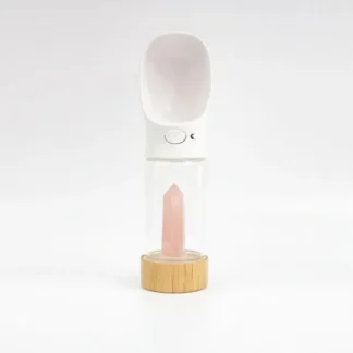 MERCI COLLECTIVE Urban Oasis - Rose Quartz Infused Water Bottle 300ml?4 Crystal Available Black Obsidian - Fresh Bloom Skin - Premium Skincare Solutions for Nourished, Hydrated, and Radiant Skin Every Day