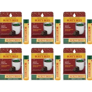 Mint Cocoa Moisturizing Lip Balm Blister by Burts Bees for Unisex - 0.15 oz Lip Balm - Pack of 6 - Fresh Bloom Skin - Premium Skincare Solutions for Nourished, Hydrated, and Radiant Skin Every Day