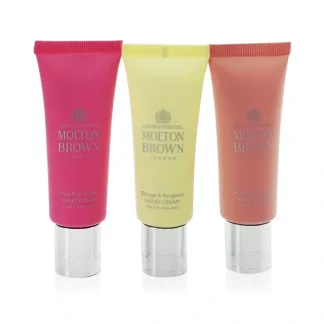 Molton Brown Hand Cream Trio Set: 3x40ml (Fiery Pink Pepper + Orange & Bergamot + Heavenly Gingerlily) 3x 40ml/1.4oz - Fresh Bloom Skin - Premium Skincare Solutions for Nourished, Hydrated, and Radiant Skin Every Day